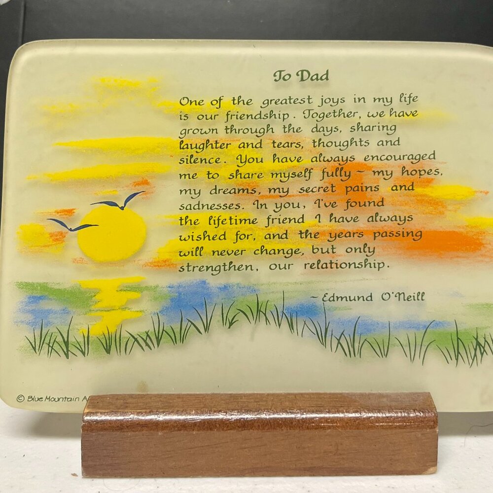 💛 “To Dad” Sentimental Plaque – Blue Mountain Art – Vintage Heartfelt Decor